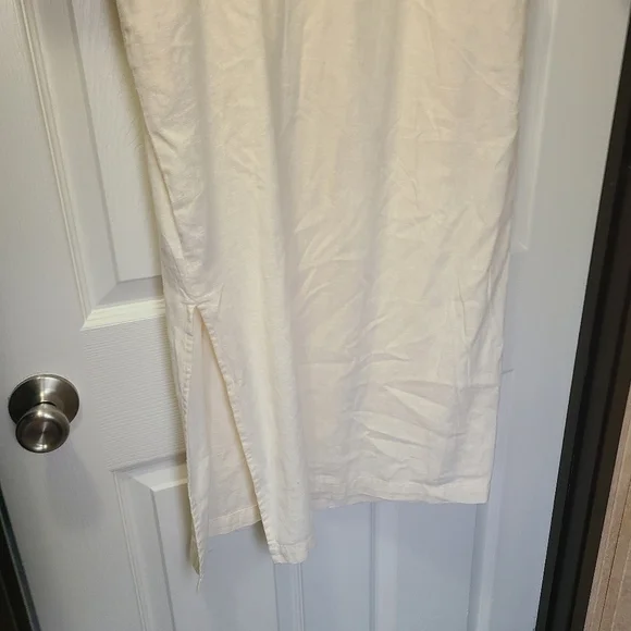 NWT Old Navy Split-Neck Linen-Blend Midi Dress,  - Picture 7 of 8